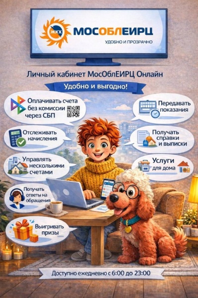 Личный кабинет МосОблЕИРЦ – все услуги расчётного центра в компьютере или смартфоне