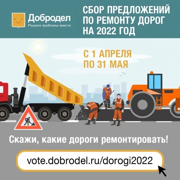 Порядка 13 тысяч жителей уже приняли участие в опросе на «Доброделе» по ремонту дорог в 2022 году