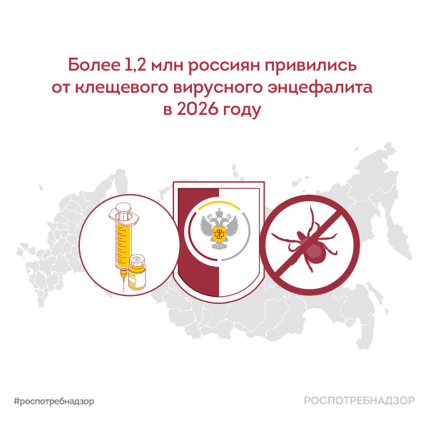 В России свыше 1,2 млн человек сделали прививку от клещевого вирусного энцефалита в 2026 году