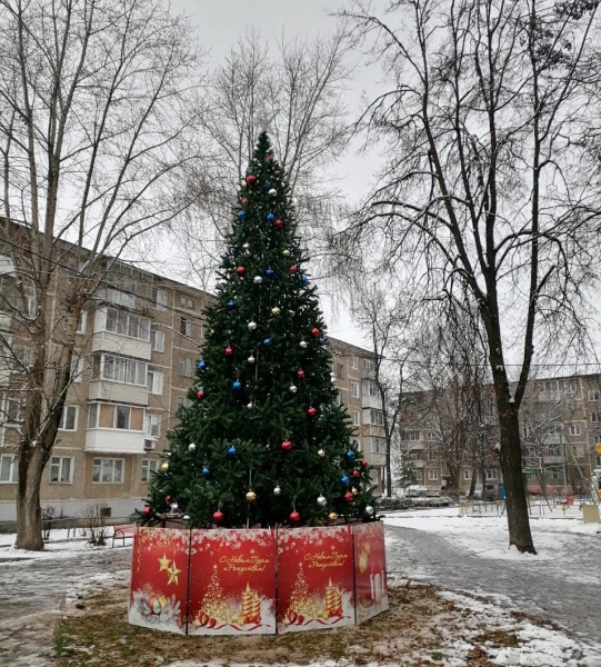 В городском округе Воскресенск  началась установка новогодних ёлок