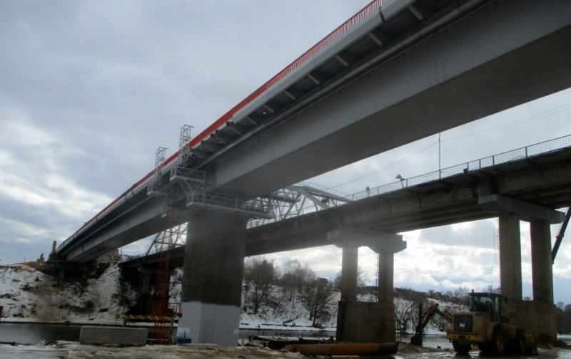 Завершился монтаж железобетонной части пролета на строящемся Афанасьевском мосту