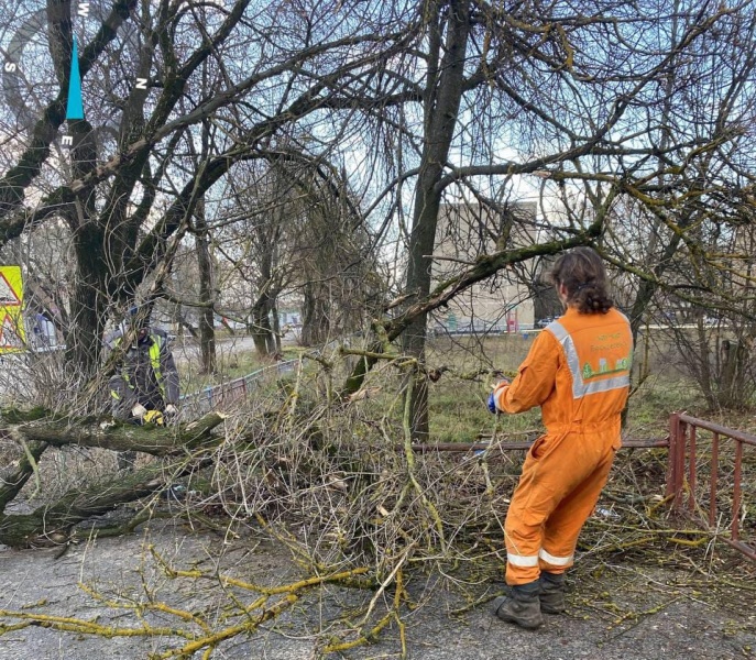 Последствия шквалистого ветра устраняют в Воскресенске