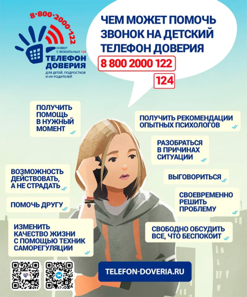 Телефон доверия для детей и подростков