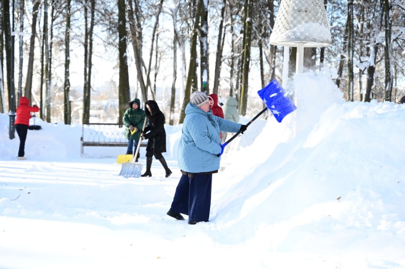 Работники учреждений культуры Воскресенска вышли на уборку снега 
