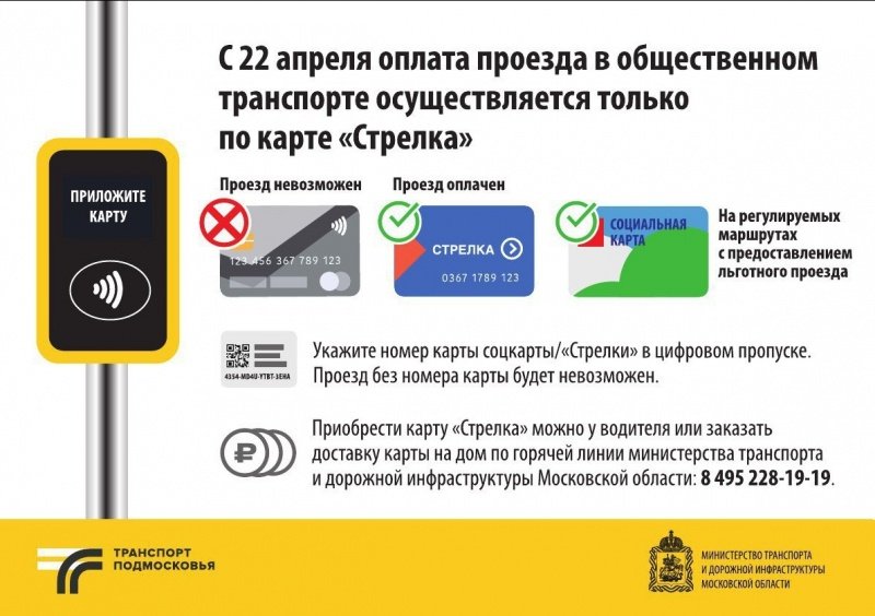 Жители Подмосковья с 22 апреля не смогут оплатить проезд в транспорте банковской картой