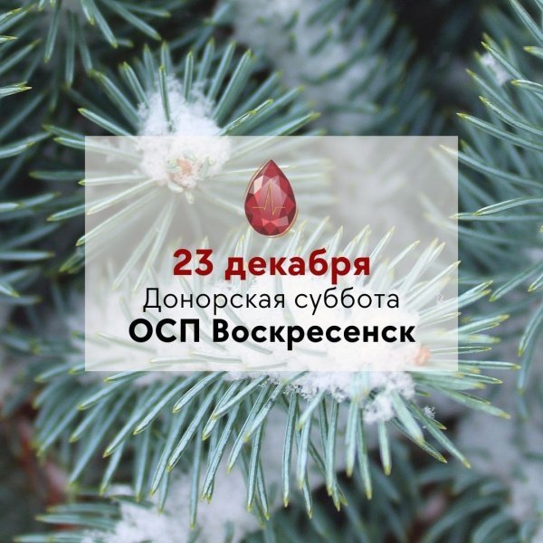 В Воскресенске пройдёт донорская суббота 